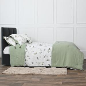 Chemin de lit gaze de coton  lichen 80x200 cm