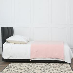 Chemin de lit gaze de coton  poudre 90x200 cm