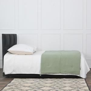 Chemin de lit gaze de coton  sauge 90x200 cm