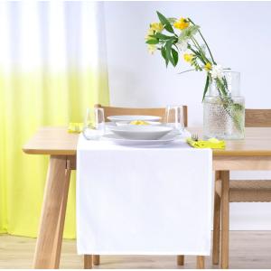 Chemin de table 100% lin blanc