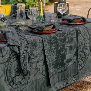 Chemin de table antitache déperlant pur coton anthracite 18…
