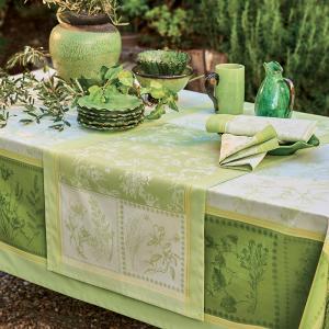 Chemin de table antitache déperlant  vert 54X180