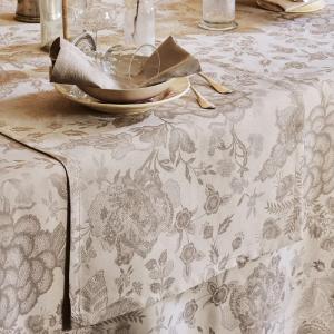 Chemin de table antitache métis lin & coton beige 174X54 cm