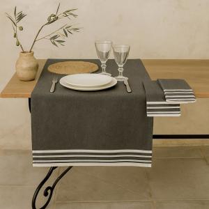 Chemin de table coton noir 50x150