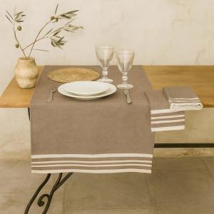 Chemin de table coton taupe 50x150