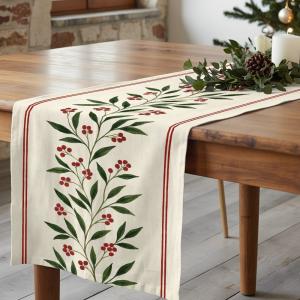 Chemin de table de Noël 100% coton multicolore 50x150 cm