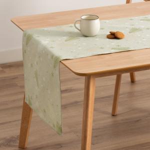 Chemin de table de Noël en coton jacquard vert et or 45x135…