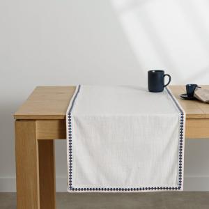 Chemin de table en coton multicolore et bordures brodées 50…