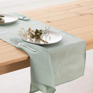 Chemin de table en lin vert