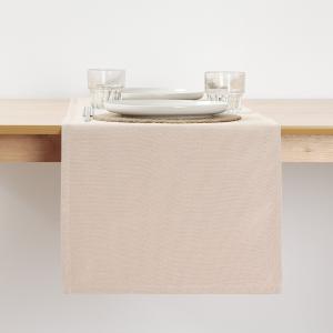 Chemin de table jacquard réversible beige 45x140cm