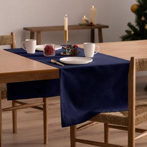 Chemin de table Noël bleu 50x155 cm