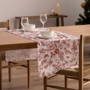 Chemin de table Noël rouge 50x155 cm