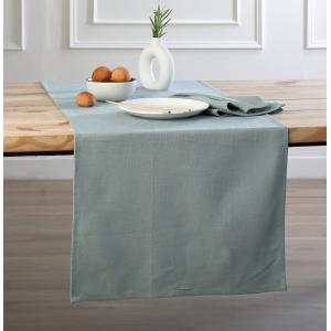 Chemin de table toile de coton vert céladon 50x150