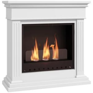 Cheminée à l'éthanol bioéthanol 3 brûleurs 0,4L métal blanc…