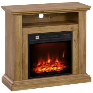 Cheminée électrique effet flamme 3d métal brun effet bois