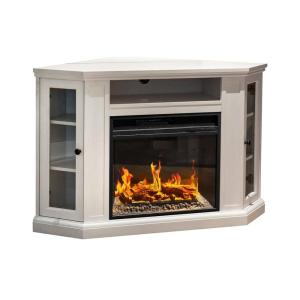 Cheminée électrique en acier blanc 126x78h81 cm