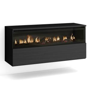 Cheminée électrique LED effet bois noir 102x35x45cm cheminé…