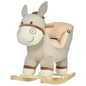 Cheval à bascule modèle âne musicale peluche douce gris