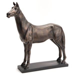 Cheval à poser bronze grand modèle marron en résine