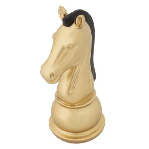 Cheval d’échecs en résine dorée et noire Ø 10,5x8,5x19 cm…