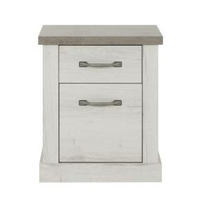 Chevet 1 tiroir 1 porte H61cm - Décor Chêne blanchi