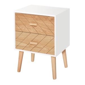 Chevet design scandinave bicolore blanc hêtre