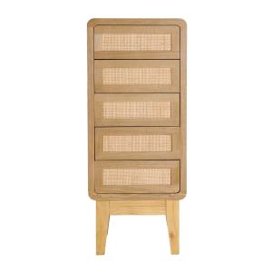 Chiffonier en bois de sapin brun clair  en 40x41x101 cm