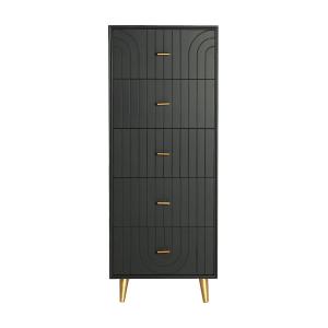 Chiffonier en bois mdf gris 45x40x116 cm