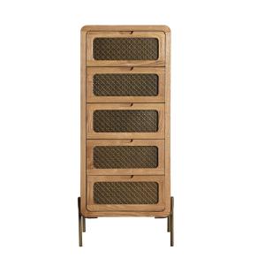 Chiffonier en bois mdf marron  en 48x40x111 cm