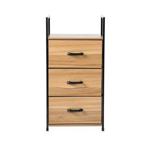 Chiffonnier 3 tiroirs façade effet bois - L40 x H80 cm