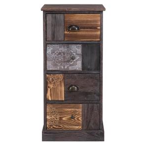 Chiffonnier 4 tiroirs avec gravures ethniques en bois