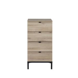 Chiffonnier 4 tiroirs effet bois chêne krönberg clair et no…