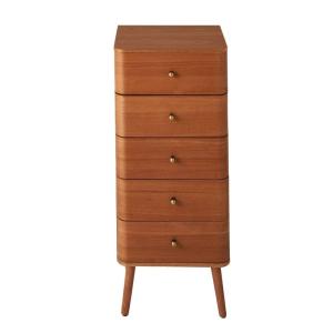 Chiffonnier 5 tiroirs avec bords arrondis et placage bois H…
