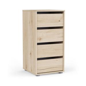 Chiffonnier avec 4 tiroirs en chêne naturel 40 x 40 x 76 cm
