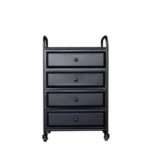 Chiffonnier en métal noir mat 4 tiroirs