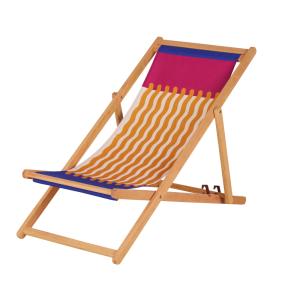 Chilienne en bois d'eucalyptus et toile en polyester recycl…