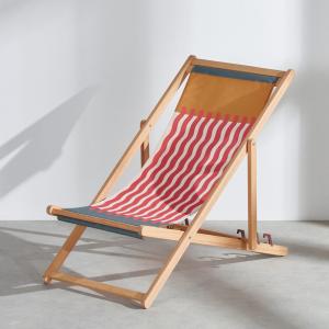 Chilienne en bois d'eucalyptus et toile en polyester recycl…