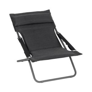 Chilienne matelassée pliante en acier gris L93xl67xH88