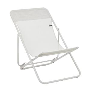 Chilienne pliante multi-positions en acier beige L83xl62xH91