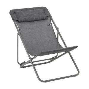 Chilienne pliante multi-positions en acier gris L83xl62xH91