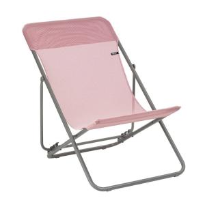 Chilienne pliante multi-positions en acier rose L83xl62xH91