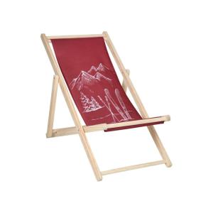 Chilienne rouge motifs montagne & ski  126 x 59 cm