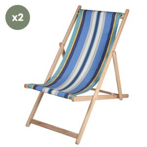 Chiliennes lot de 2 en bois et acrylique bleu/blanc