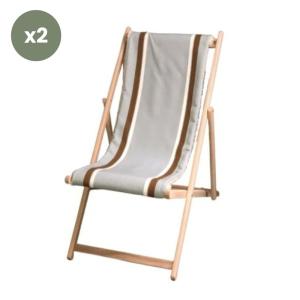 Chiliennes lot de 2 en bois et acrylique gris/marron
