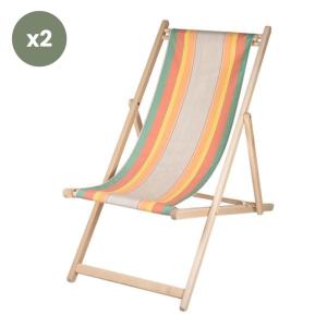 Chiliennes lot de 2 en bois et acrylique orange/bleu