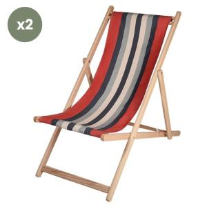Chiliennes lot de 2 en bois et acrylique rouge/gris