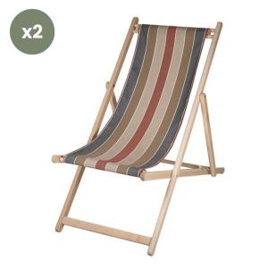 Chiliennes lot de 2 en bois et acrylique rouge/marron