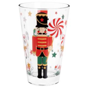 Chope en verre motif casse-noisette noir, vert et rouge