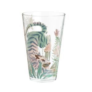 Chope en verre motif tigre multicolore