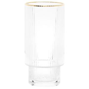 Chope en verre strié et bordure dorée